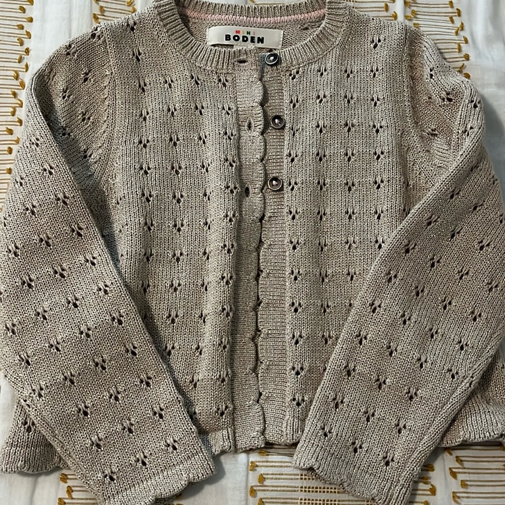 Mini Boden Gold Cardigan